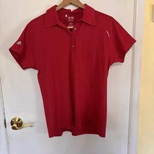 Adidas Climacool Men's Red Short Sleeve Performance Polo Golf‎ Shirt Size Large